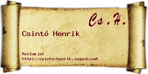 Csintó Henrik névjegykártya