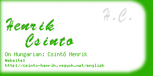 henrik csinto business card