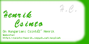 henrik csinto business card